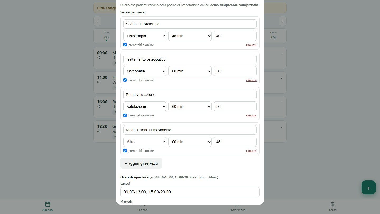 Scrivania da ufficio con laptop aperto su una schermata di agenda digitale, ambiente pulito e professionale, nessuna per